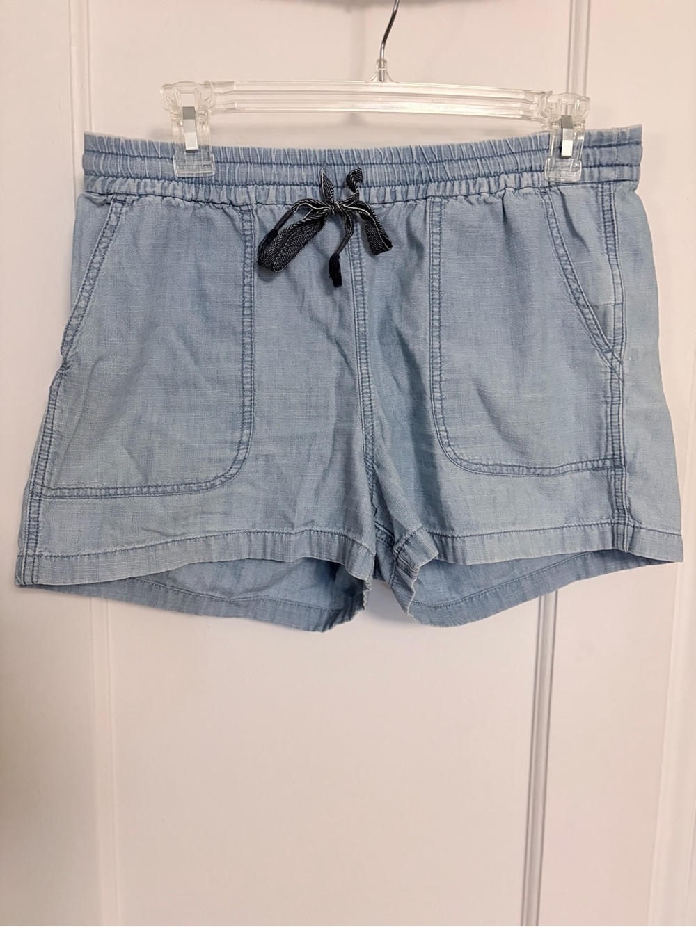J. Crew Point Sur Seaside Drawstring Chambray Shorts Blue Medium